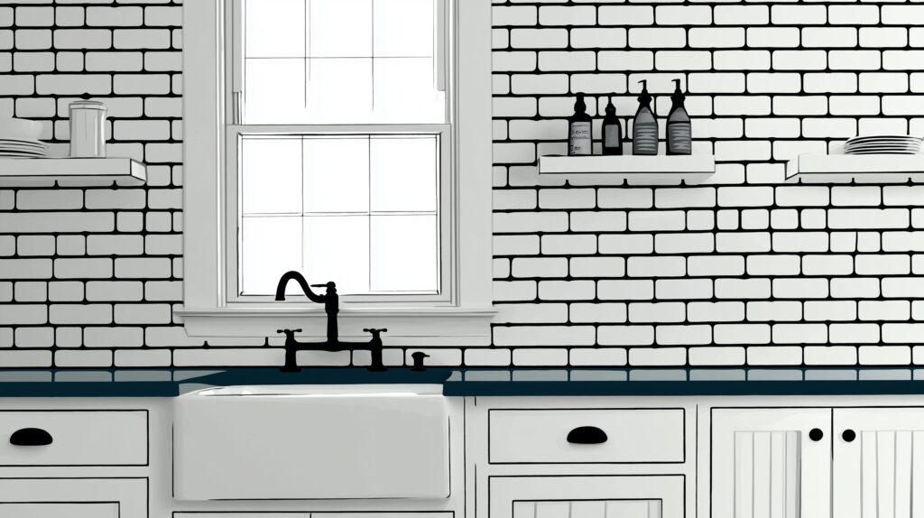 modern kitchen in classic farmhouse