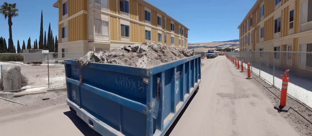 dumpster at residential construction project